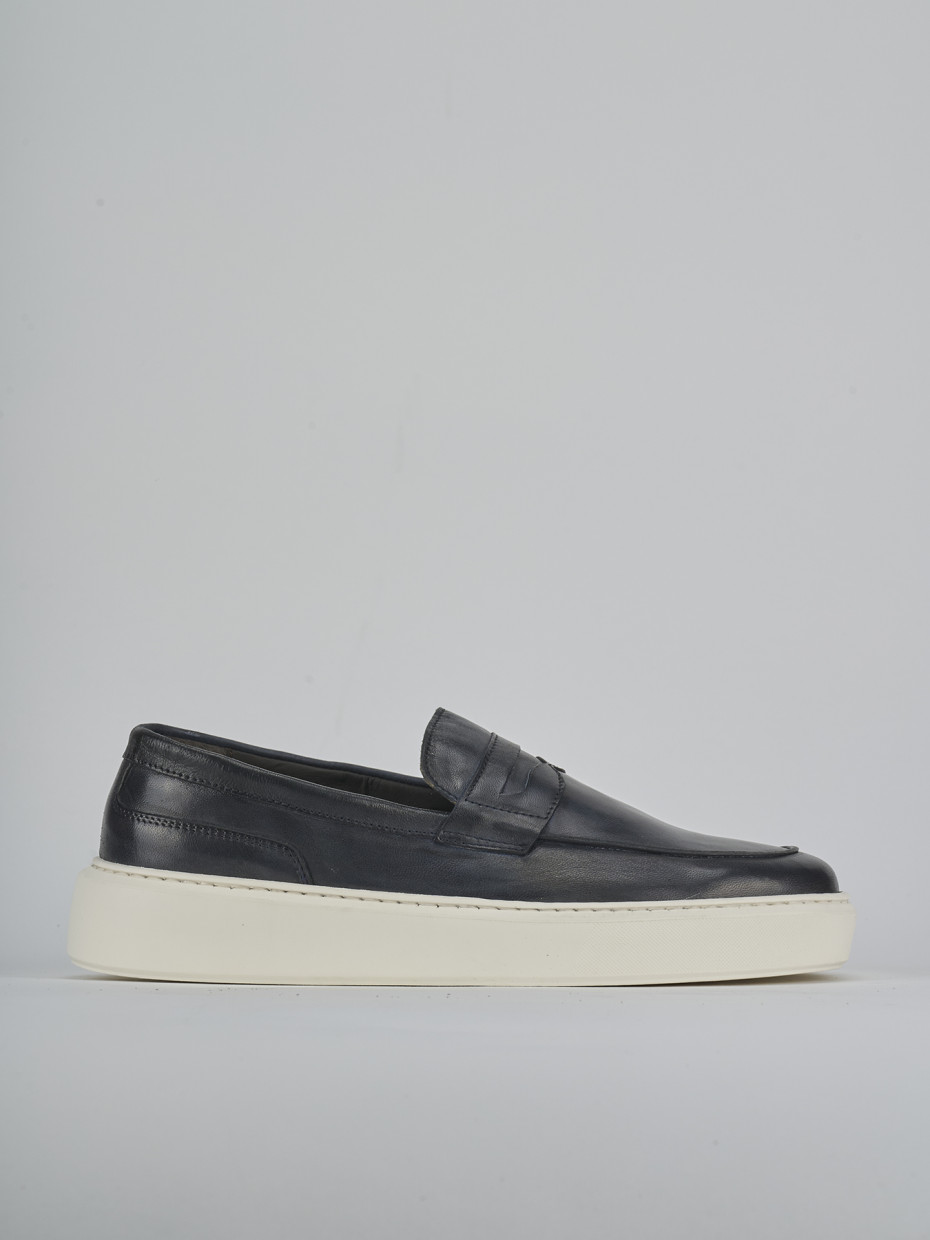 Mocasines azul cuero
