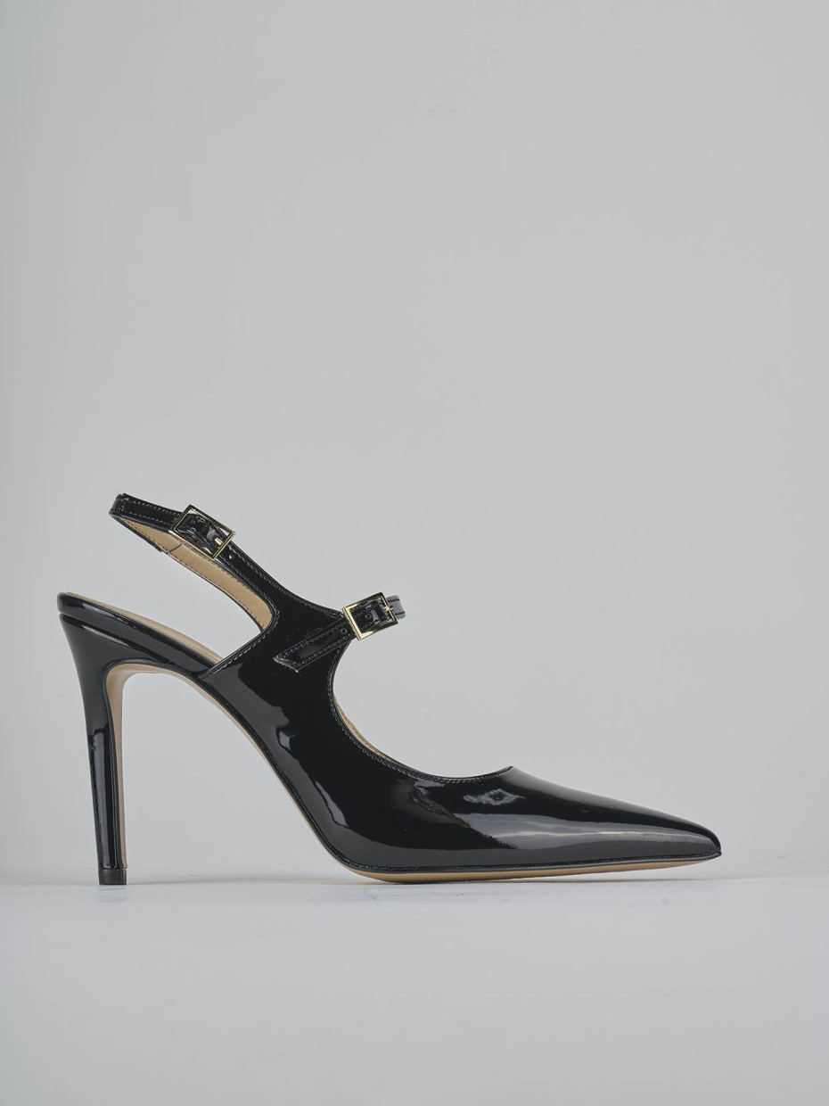 Slingback heel 6 cm black patent
