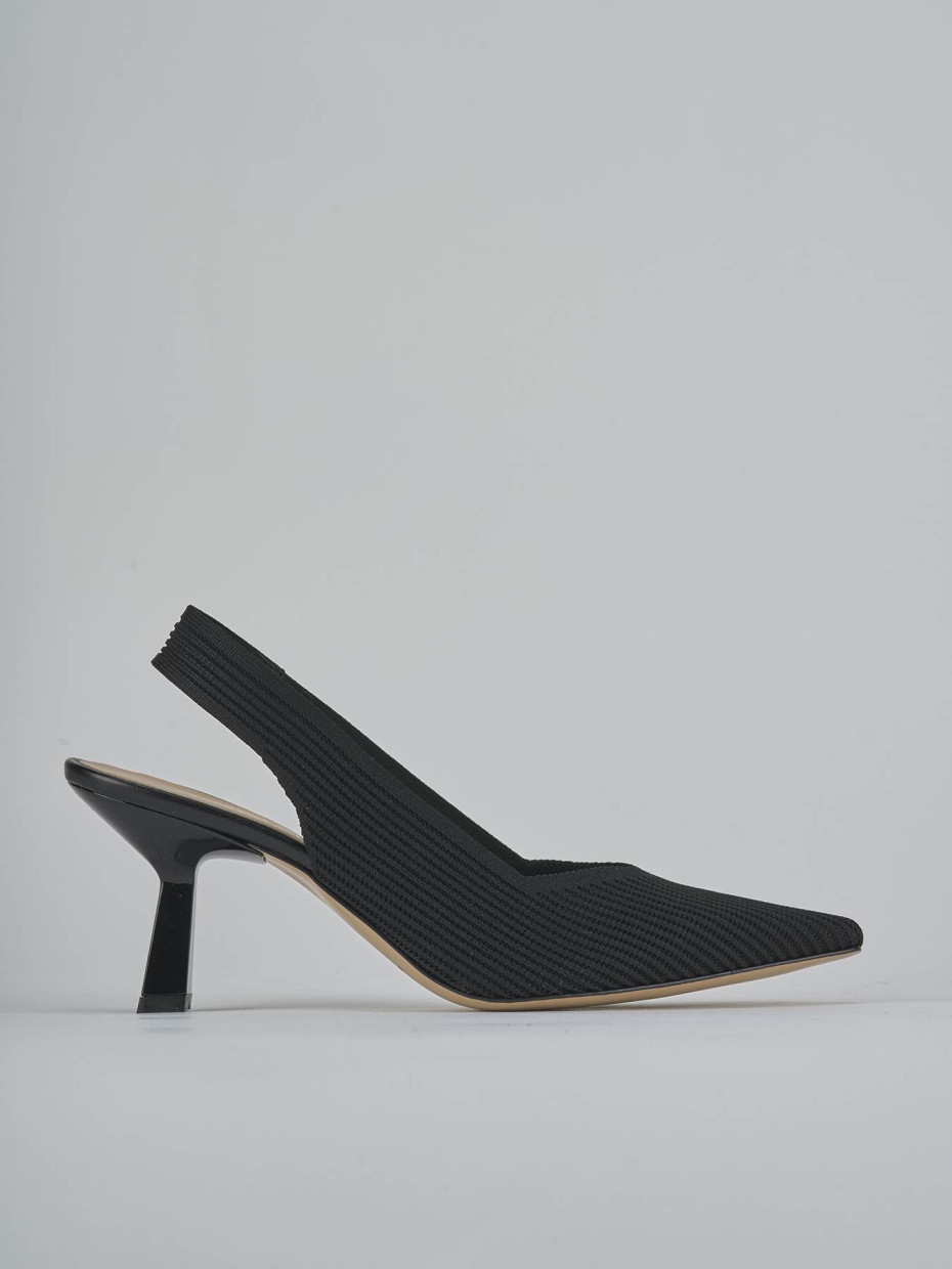 Slingback heel 7 cm black leather