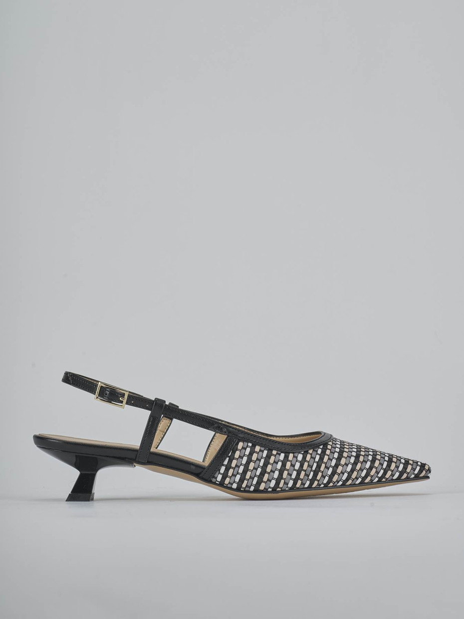 Slingback heel 4 cm black leather