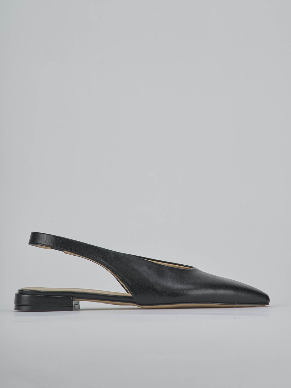Bailarinas tacón 1 cm negro cuero