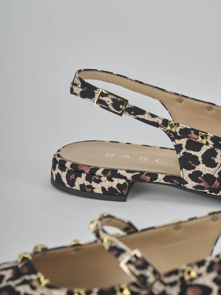 Flat shoes heel 1 cm multicolor leather