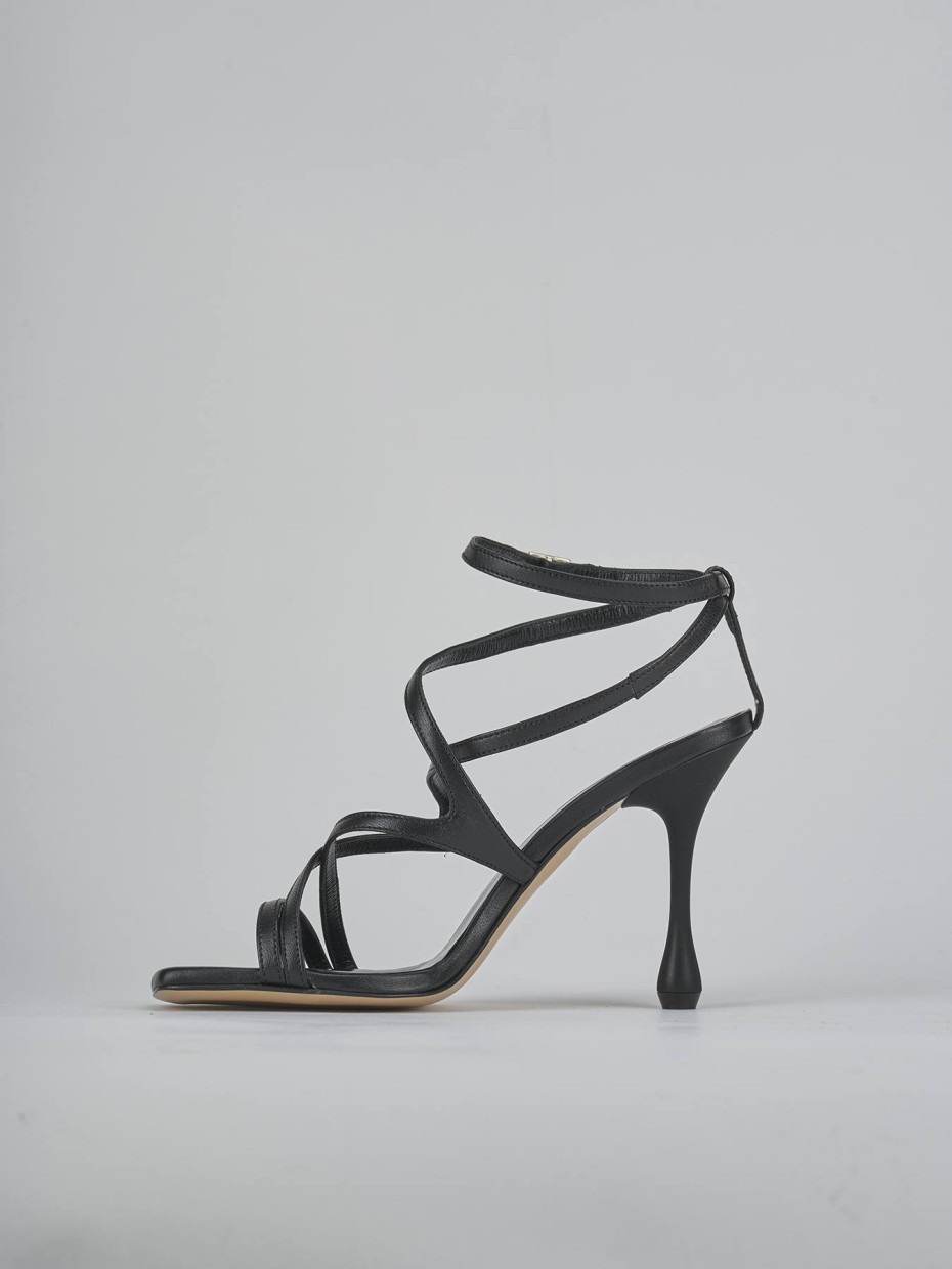 Sandali tacco 8cm pelle nero