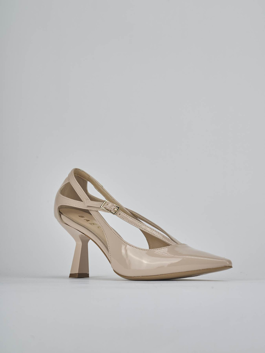 Pumps heel 7 cm beige patent