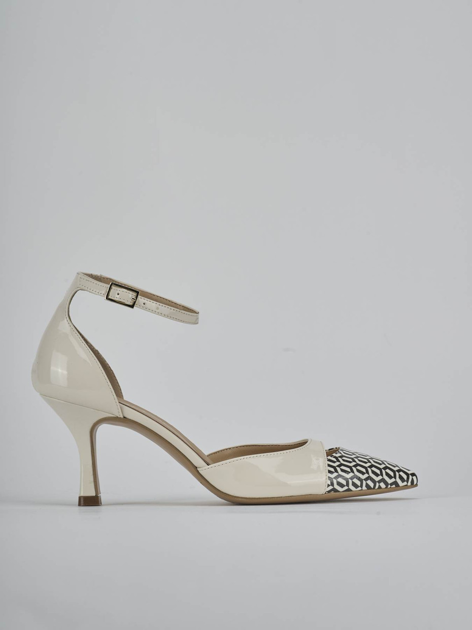 Pumps heel 7 cm white leather