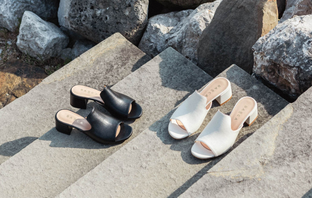 Mules tacón 5 cm negro cuero