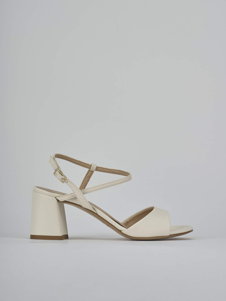 Sandalias de tacón alto tacón 9 cm beis cuero