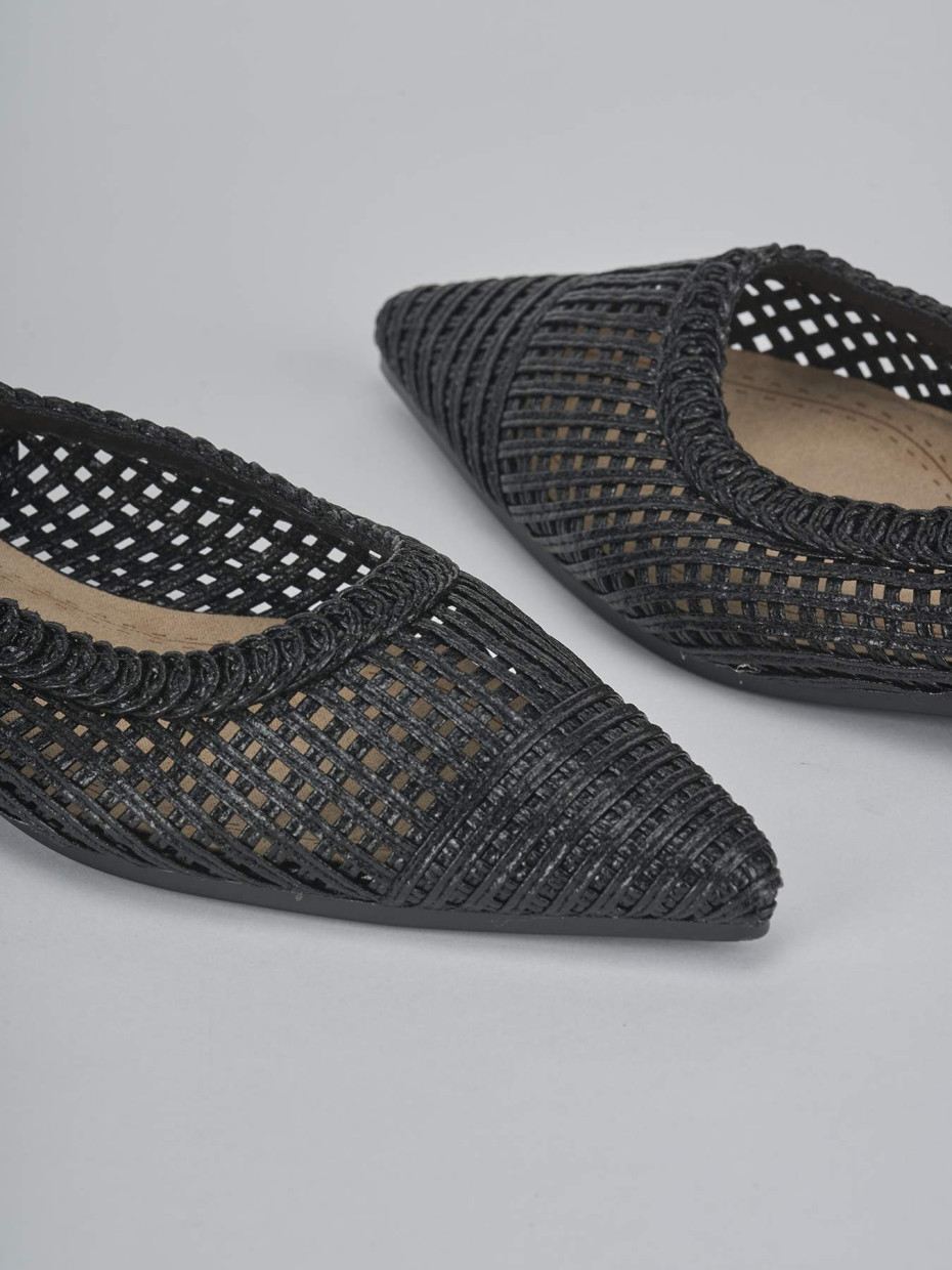 Bailarinas tacón 1 cm negro cuero