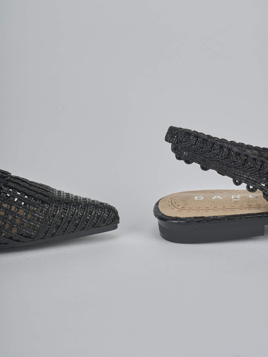 Bailarinas tacón 1 cm negro cuero