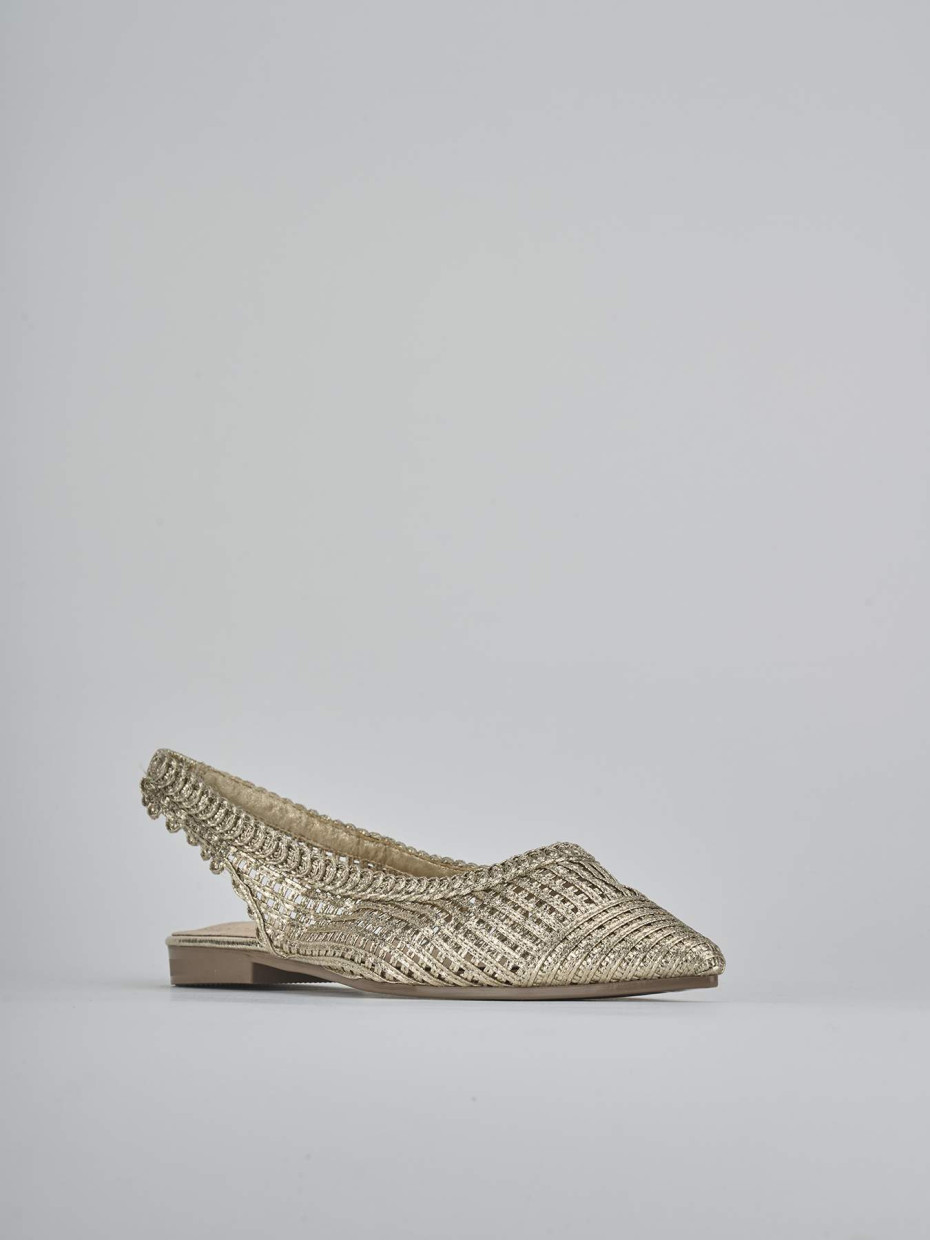 Bailarinas tacón 1 cm oro cuero