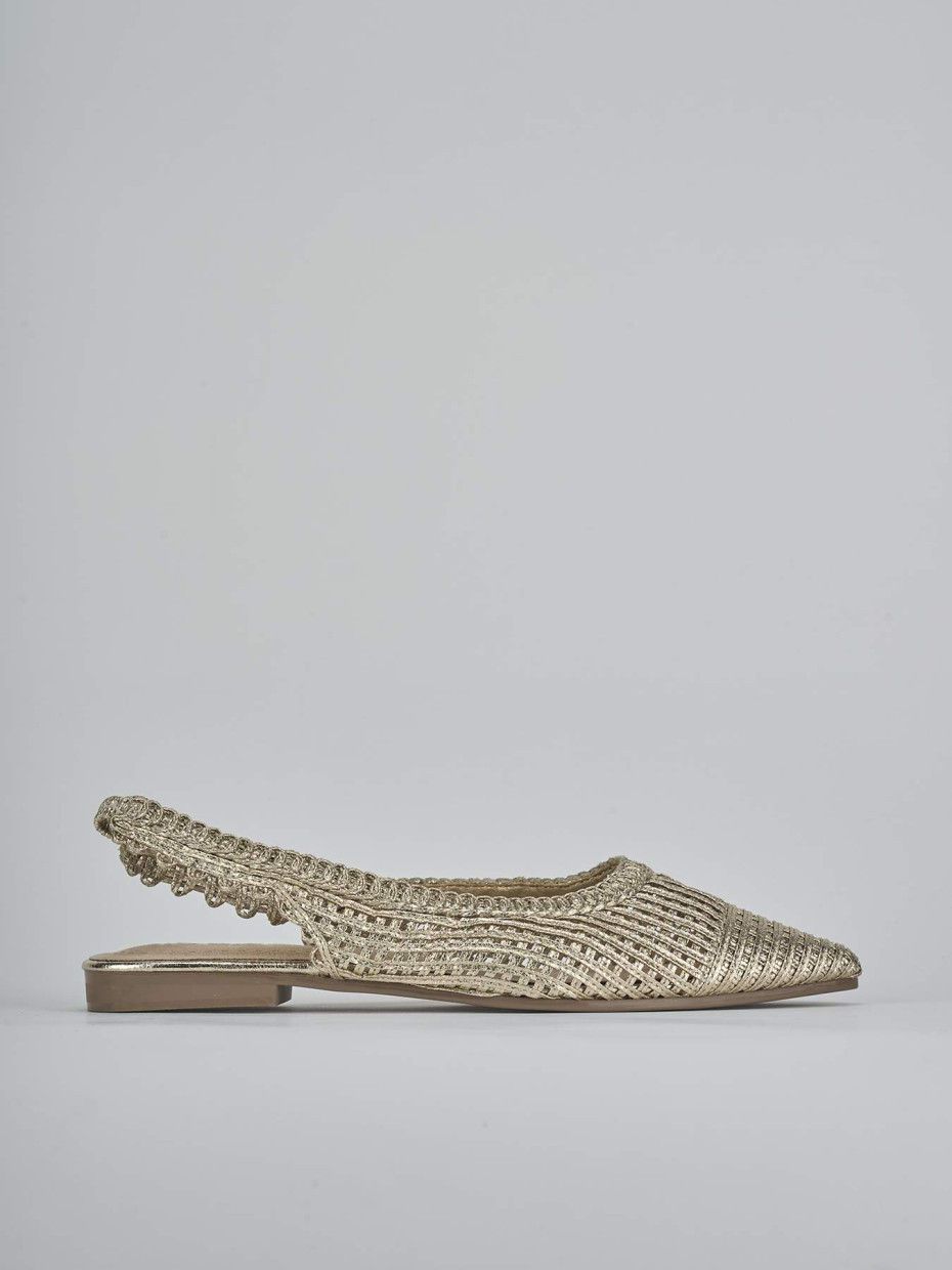 Bailarinas tacón 1 cm oro cuero