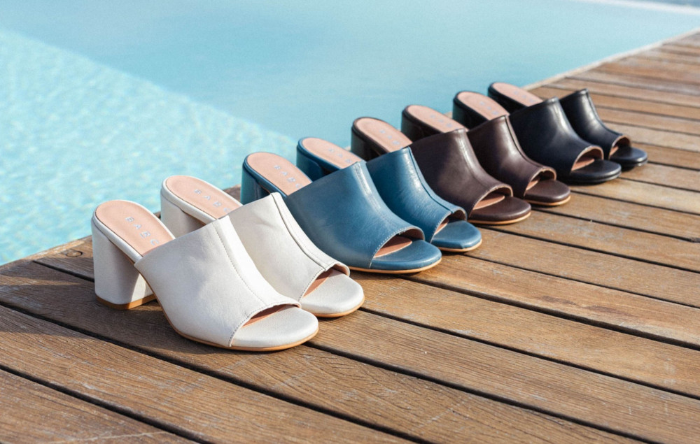Mules tacón 7 cm blanco cuero