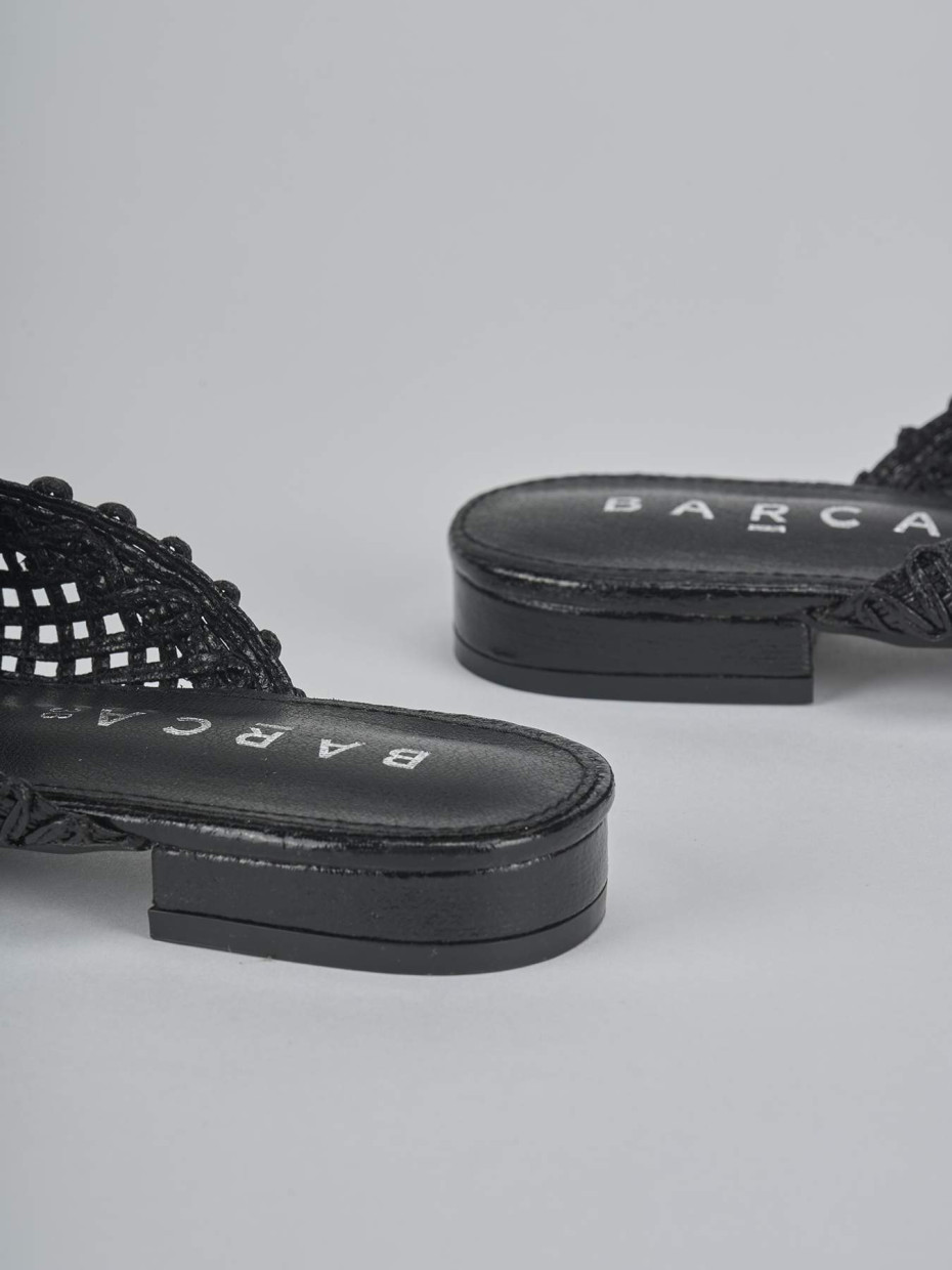 Sabot heel 1 cm black leather