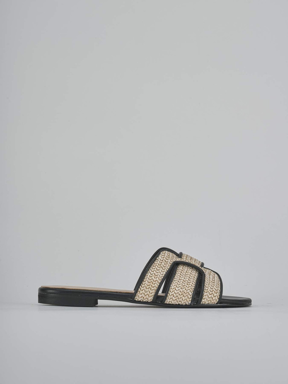 Mules tacón 1 cm negro cuero