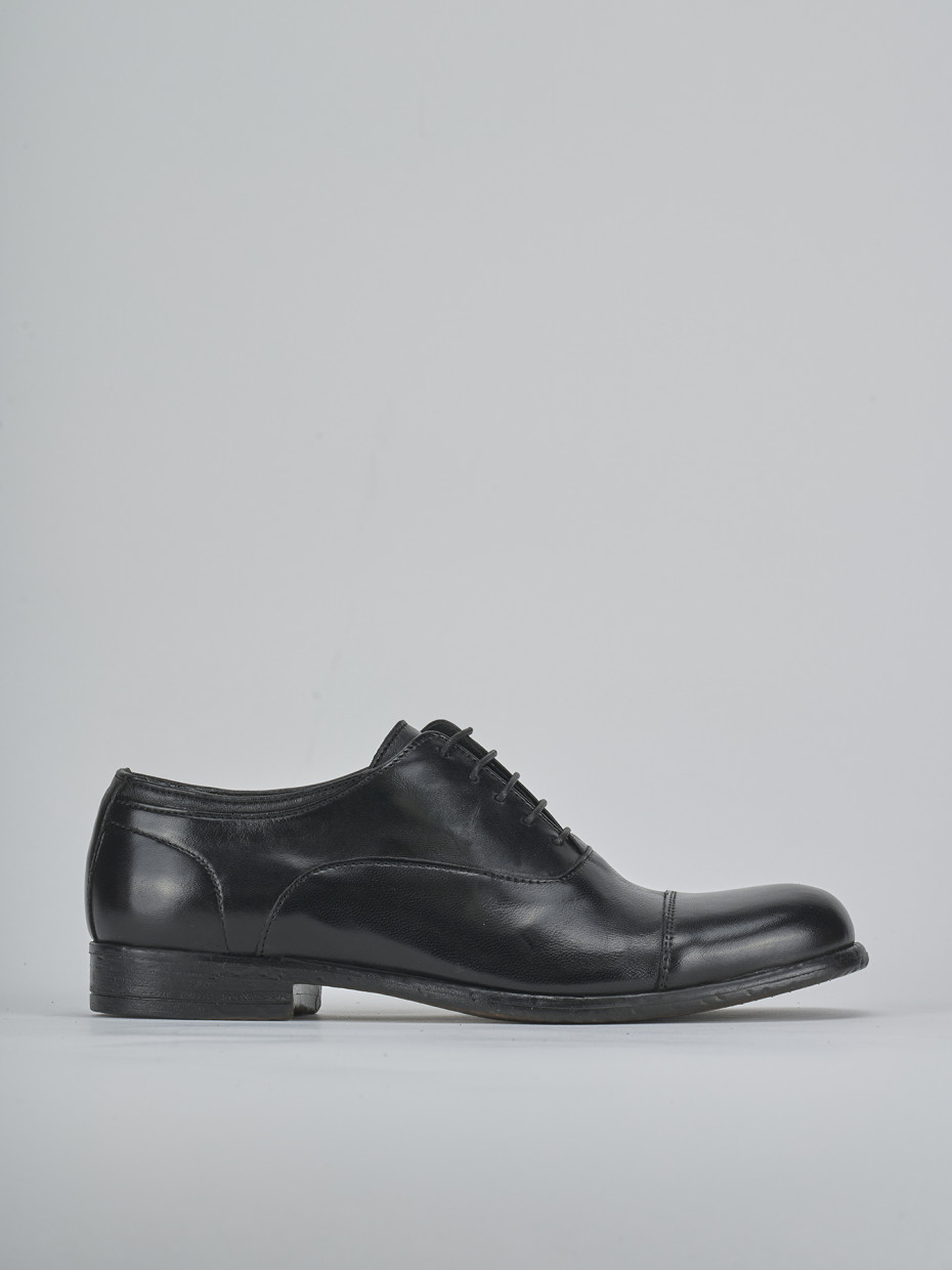 Zapatos de cordones negro cuero
