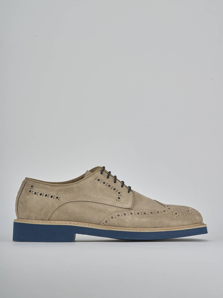 Lace-up shoes beige suede