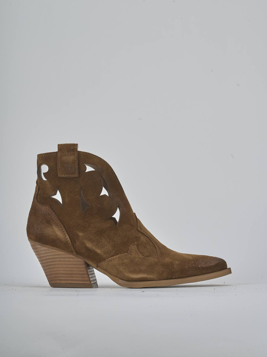 Botines de tacón alto tacón 6 cm marrón ante