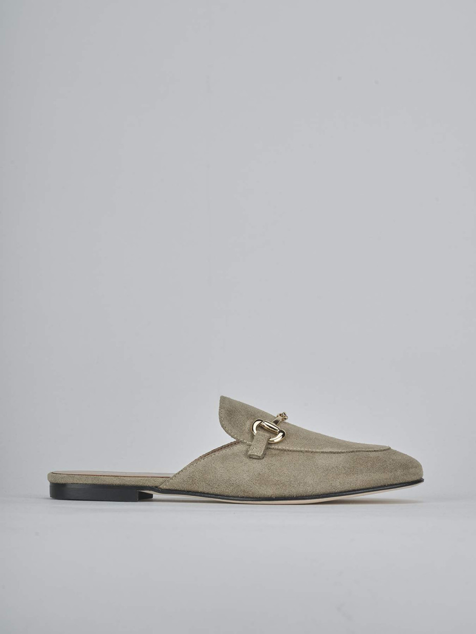 Sabot heel 1 cm beige suede