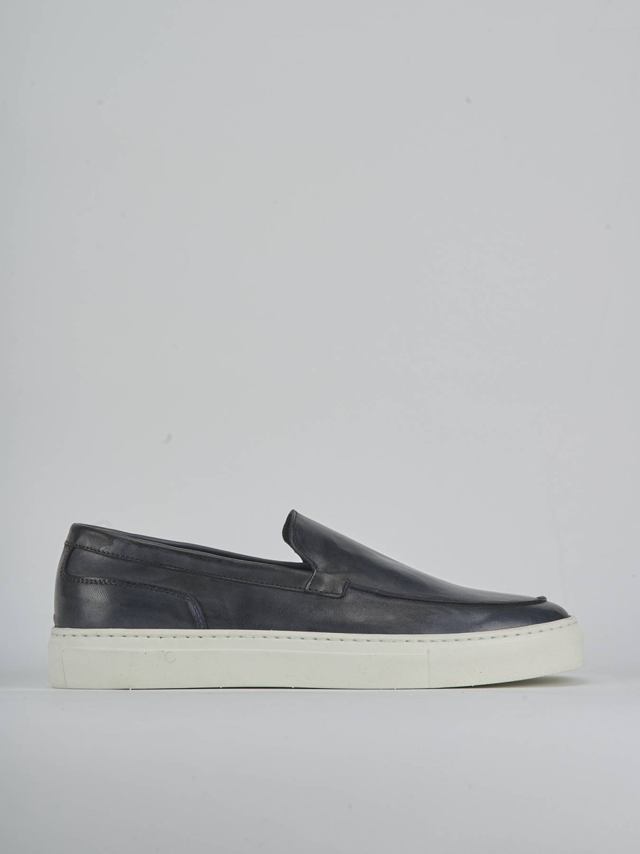 Mocasines azul cuero