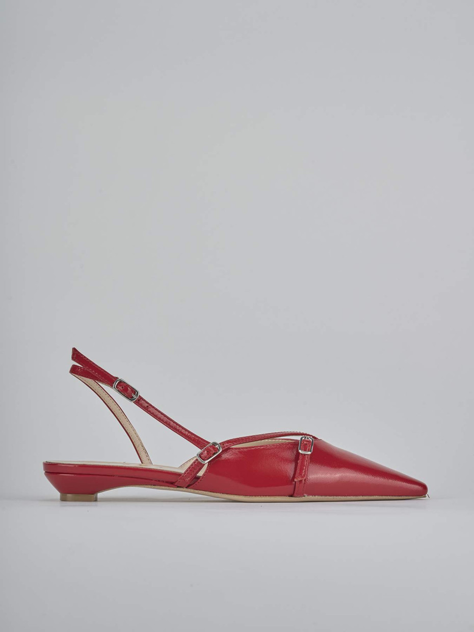 Bailarinas tacón 2 cm rojo charol