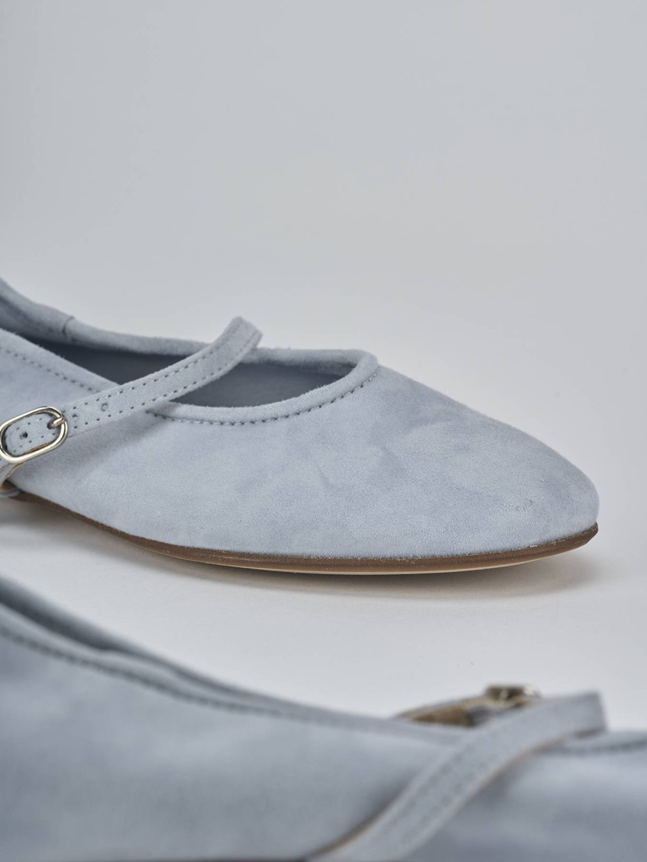Bailarinas tacón 1 cm jeans ante