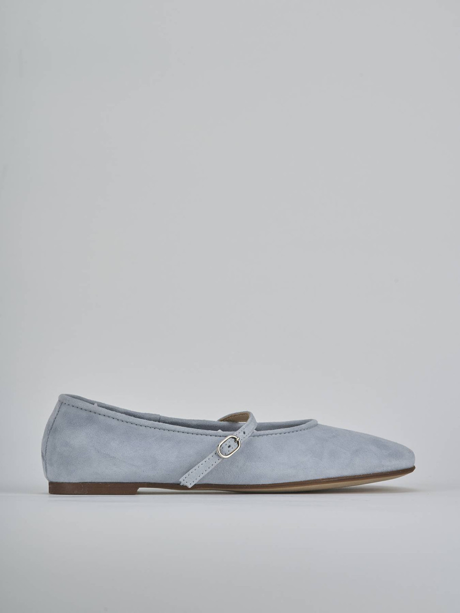 Bailarinas tacón 1 cm jeans ante