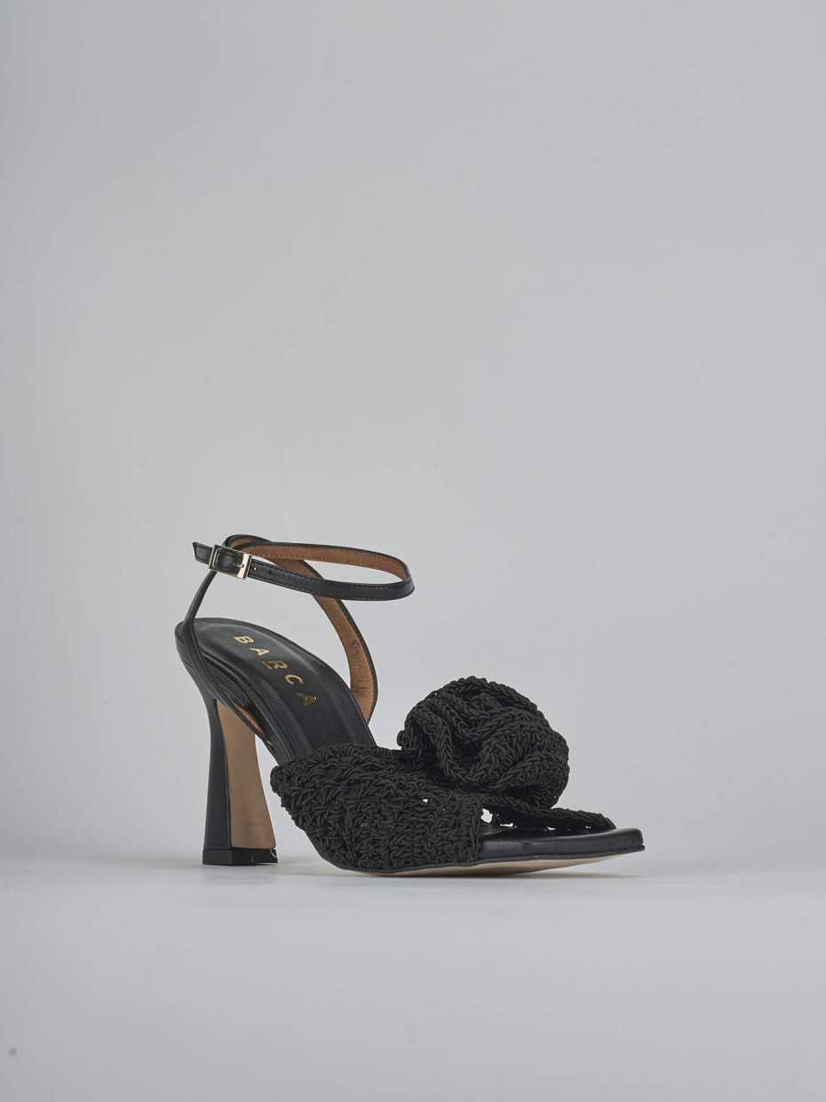 Sandali tacco 9cm pelle nero