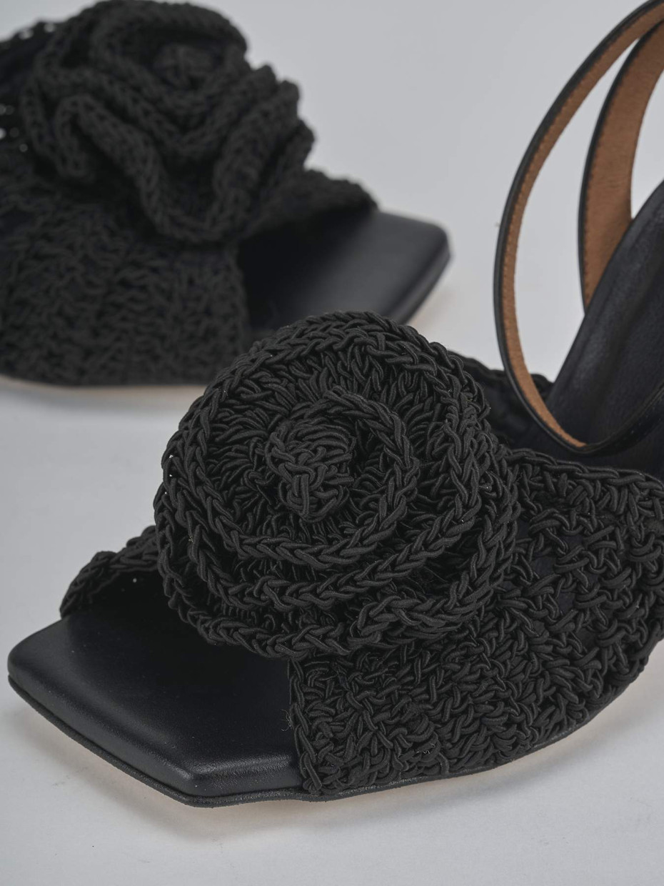 Sandali tacco 9cm pelle nero