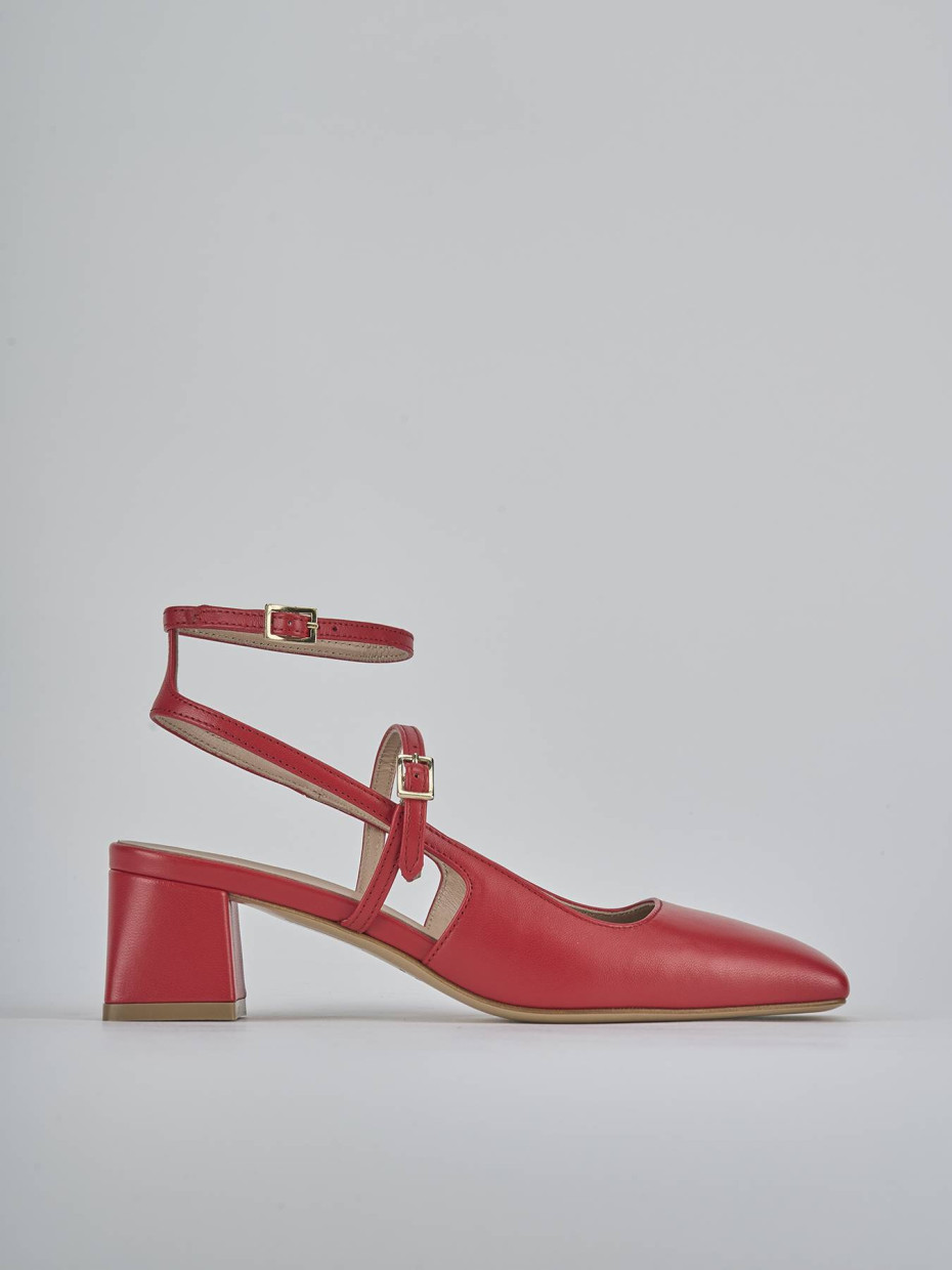Rebajas extra tacón 5 cm rojo cuero
