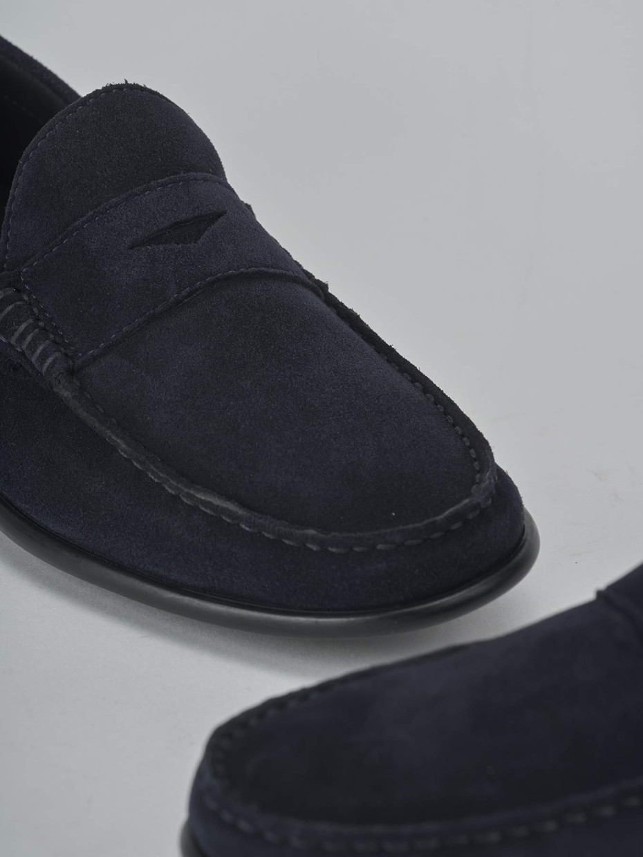 Mocasines azul ante