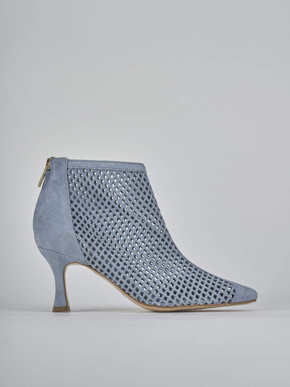Botines de tacón alto tacón 7 cm turquesa ante