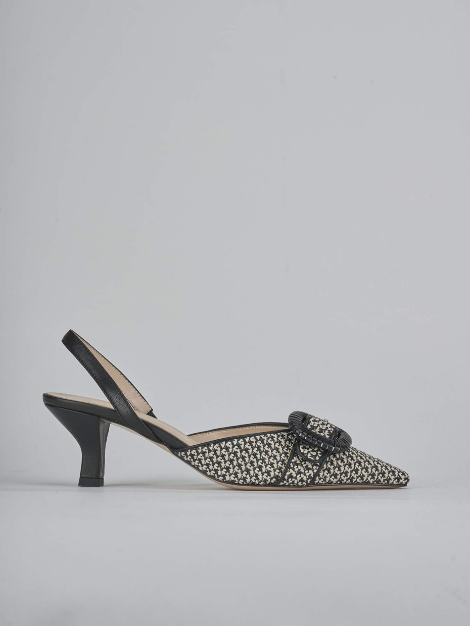 Slingback heel 6 cm beige leather