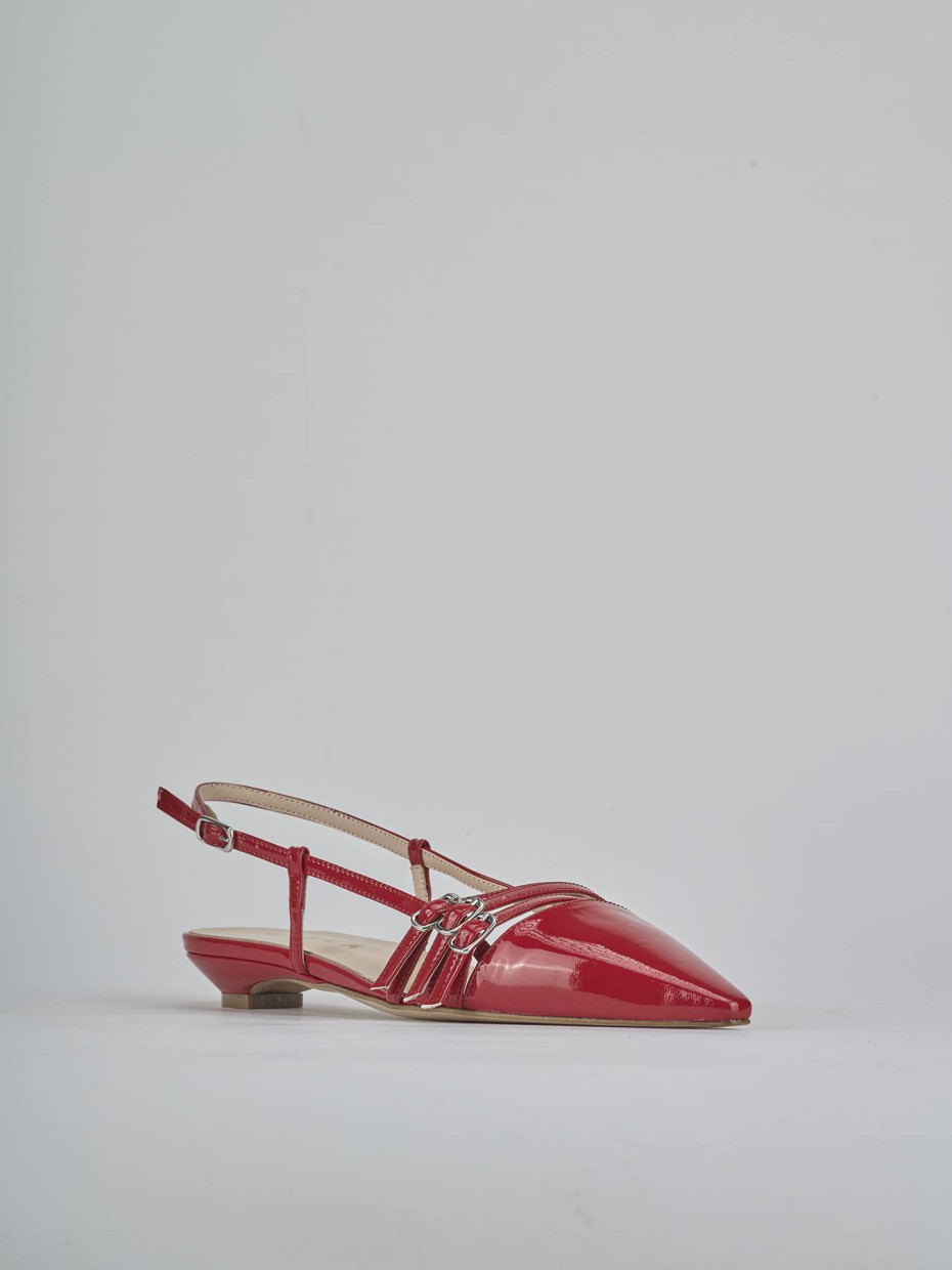 Bailarinas tacón 2 cm rojo charol