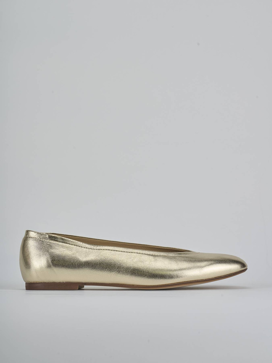 Bailarinas tacón 1 cm oro cuero