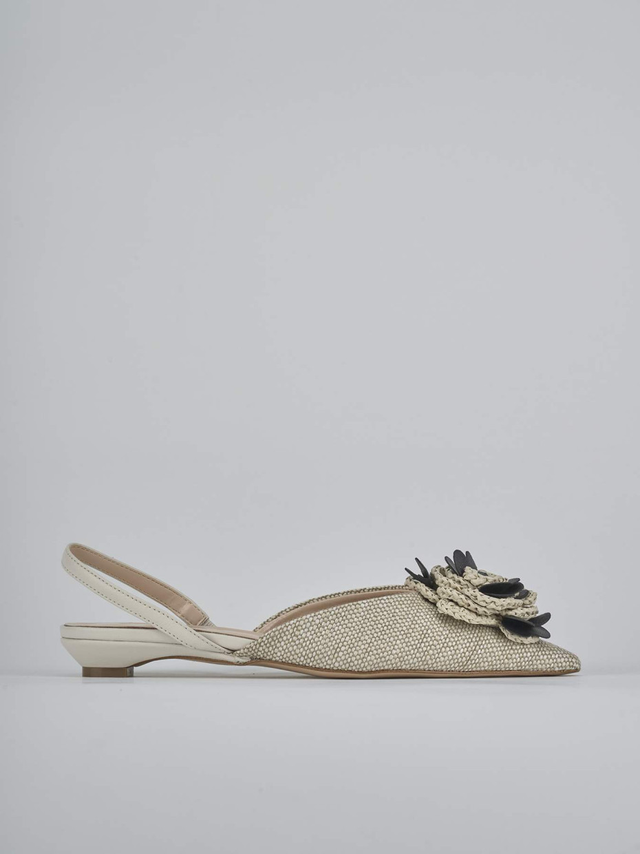 Bailarinas tacón 2 cm beis cuero