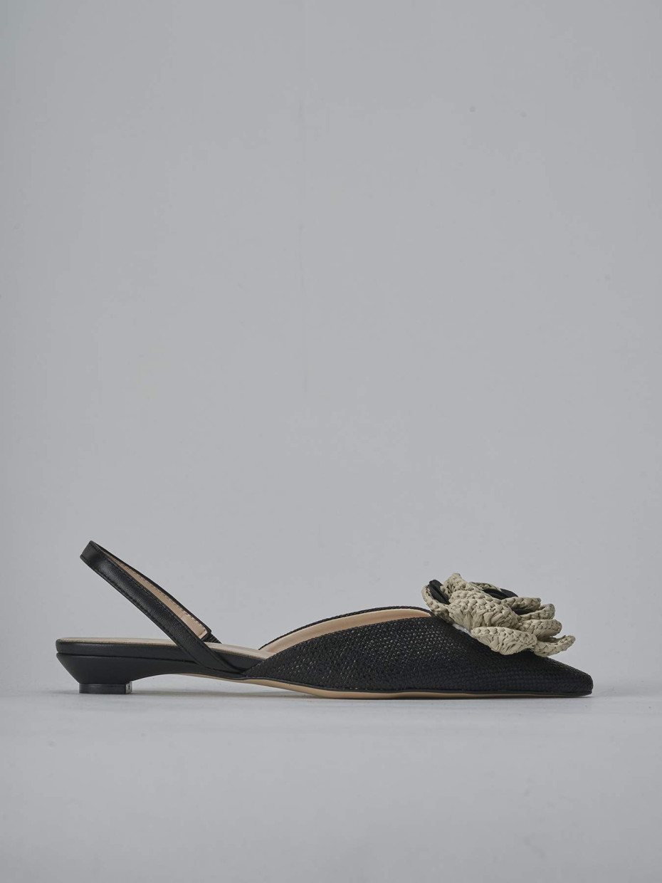 Bailarinas tacón 2 cm negro cuero