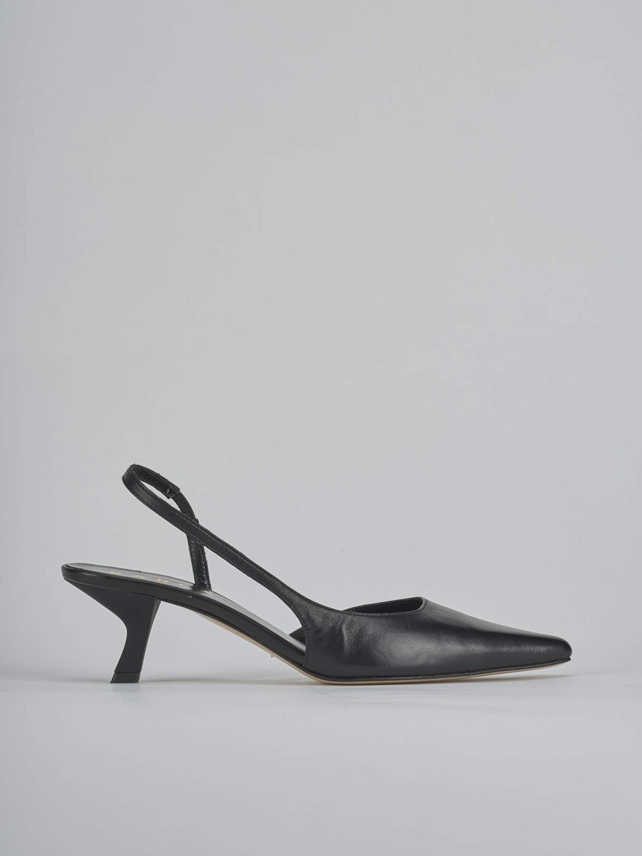 Rebajas extra tacón 5 cm negro cuero