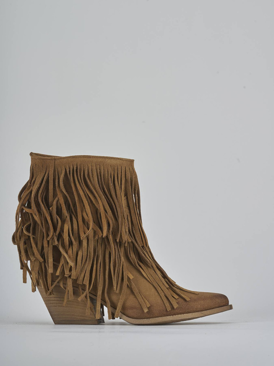 Botines de tacón alto tacón 7 cm marrón ante