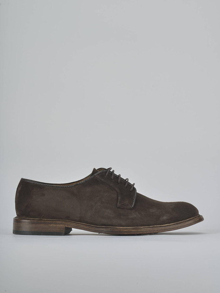 Lace-up shoes dark brown suede
