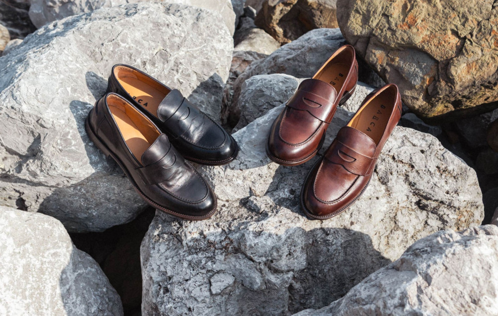 Loafers heel 1 cm black leather