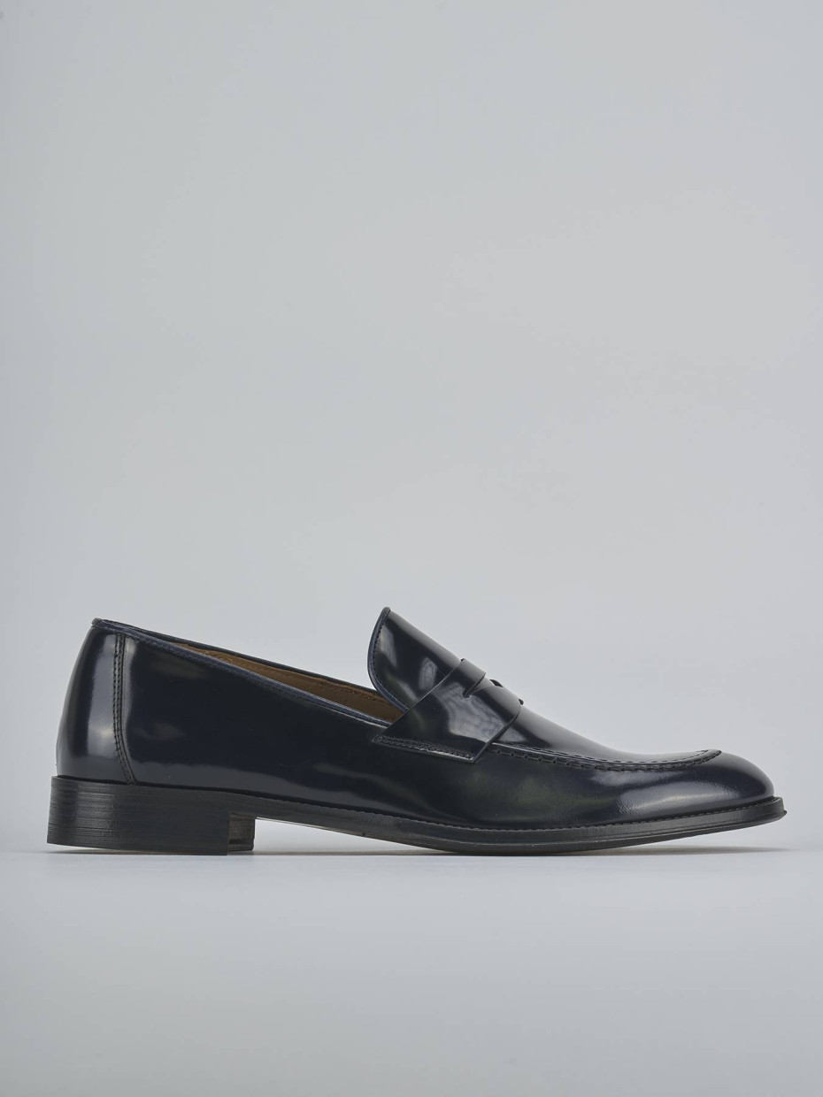 Mocasines azul cuero
