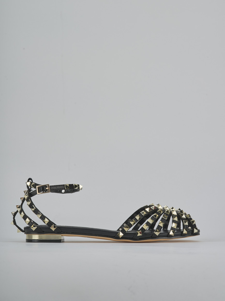Low heel sandals heel 1 cm black camoscio sostenible