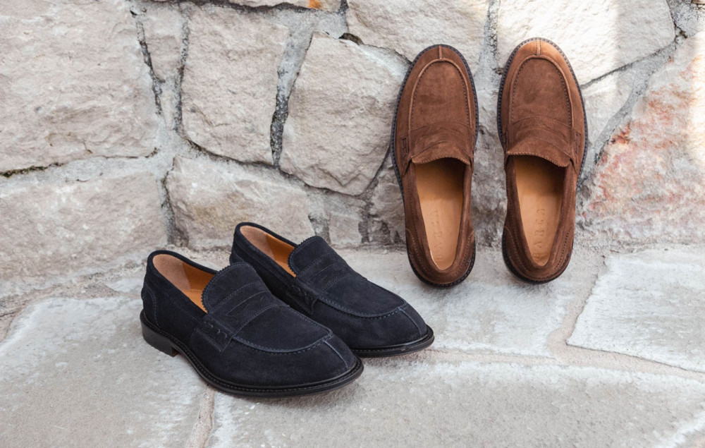 Mocasines azul ante
