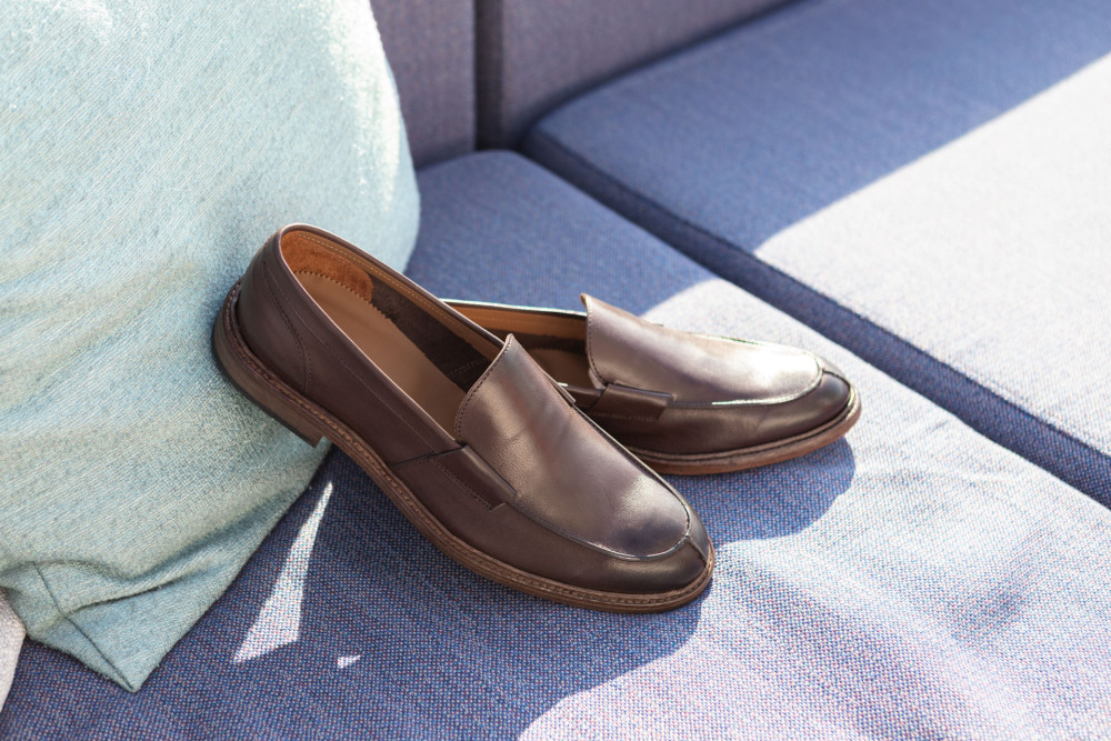 Mocasines marrón oscuro cuero