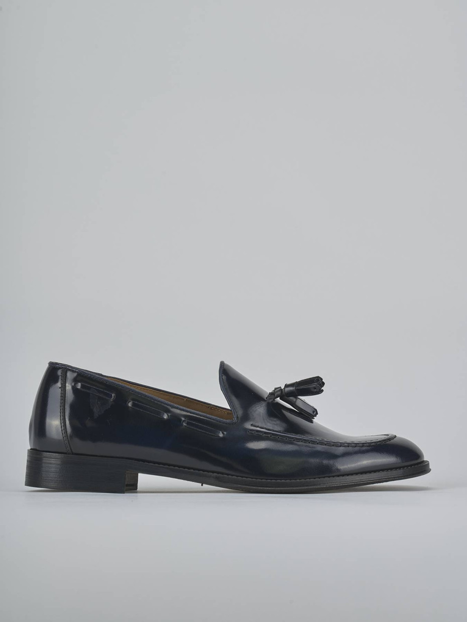 Mocasines azul cuero