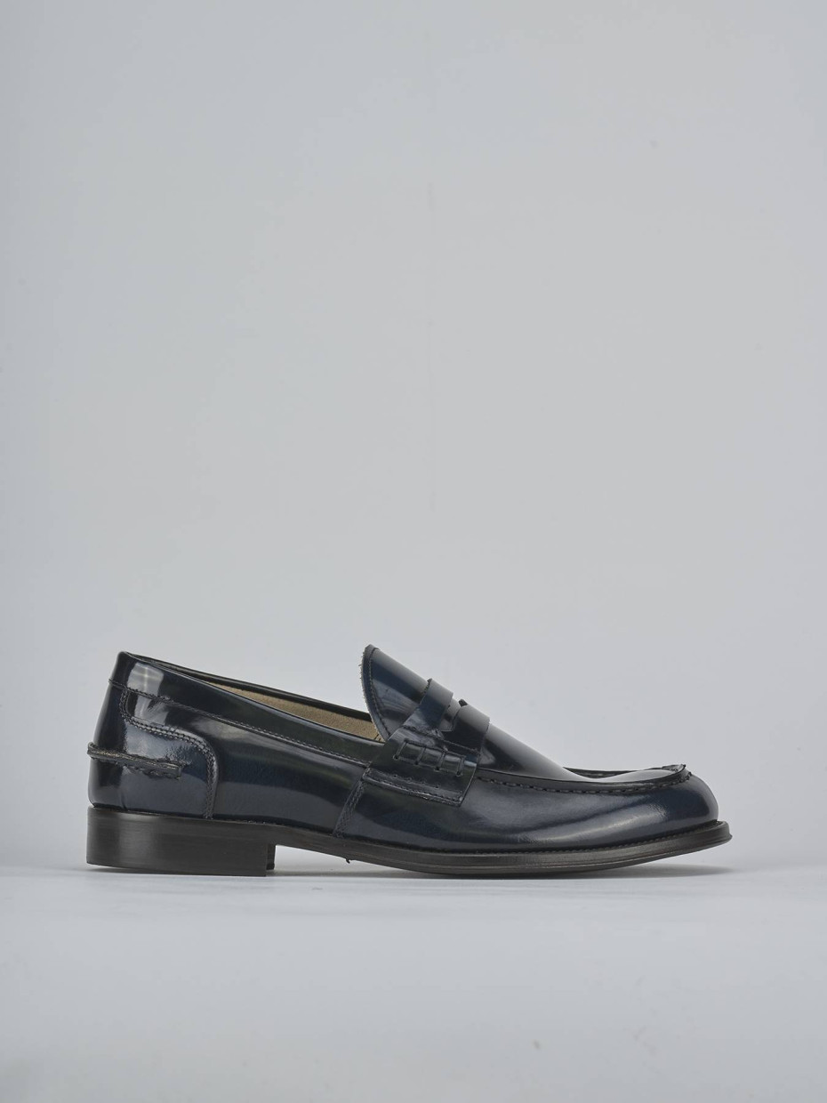 Mocasines azul cuero