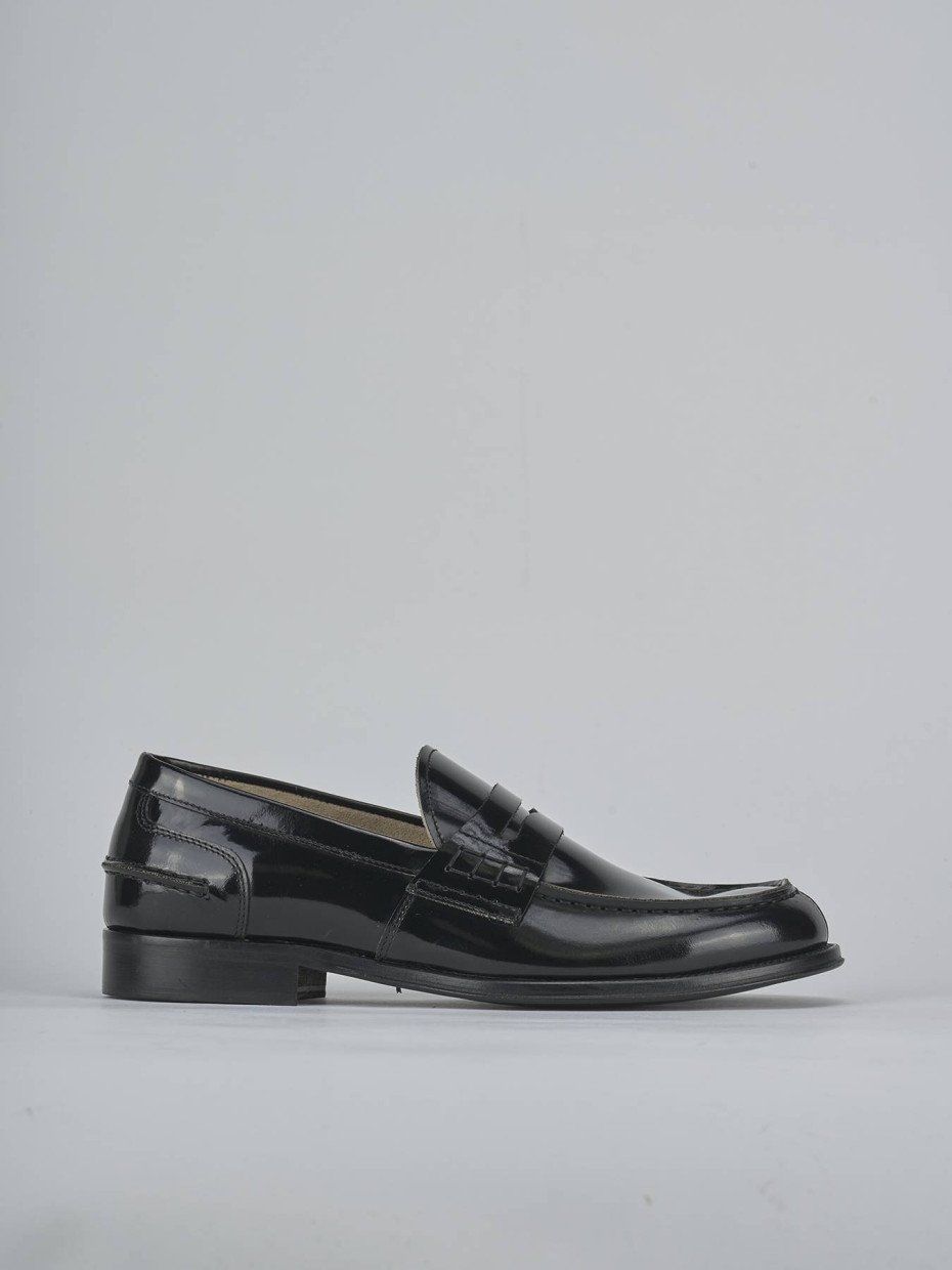 Mocasines negro cuero