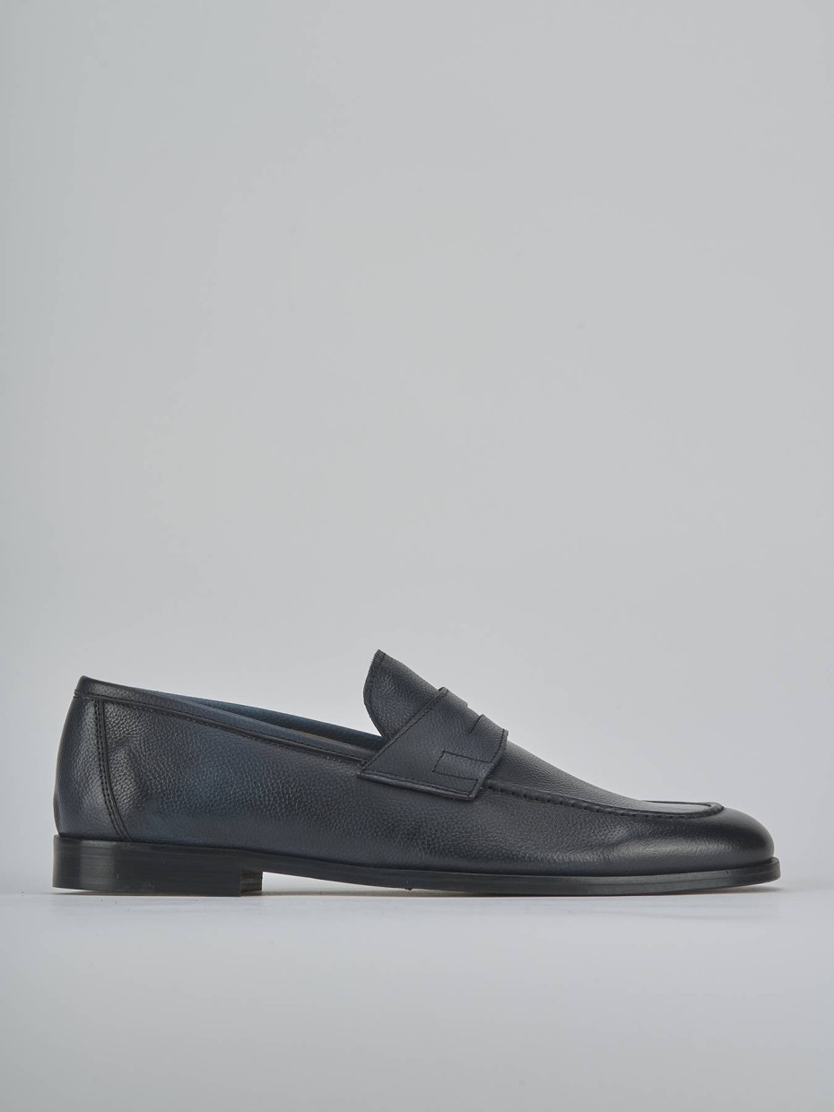 Mocasines azul cuero
