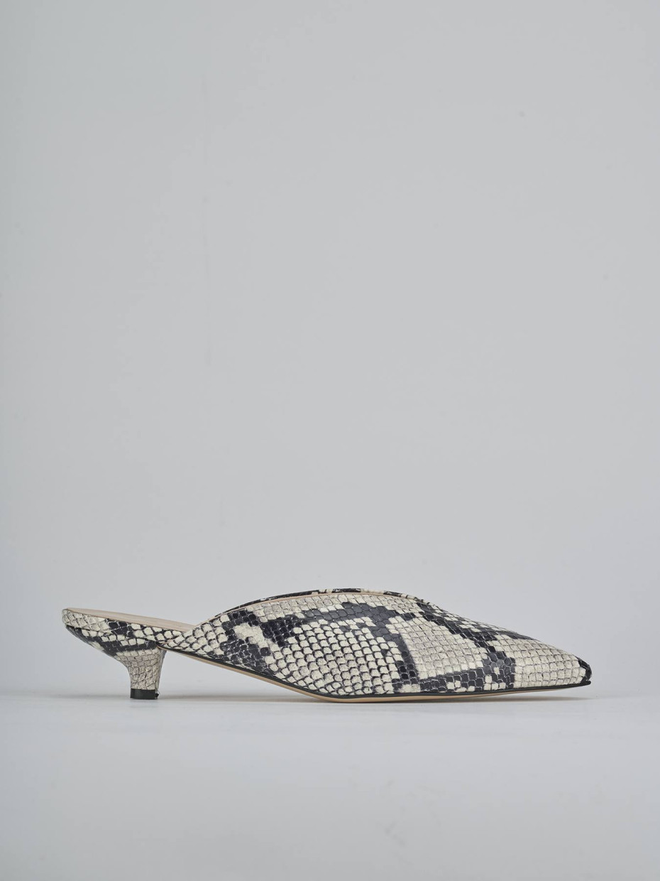 Sabot heel 4 cm beige python