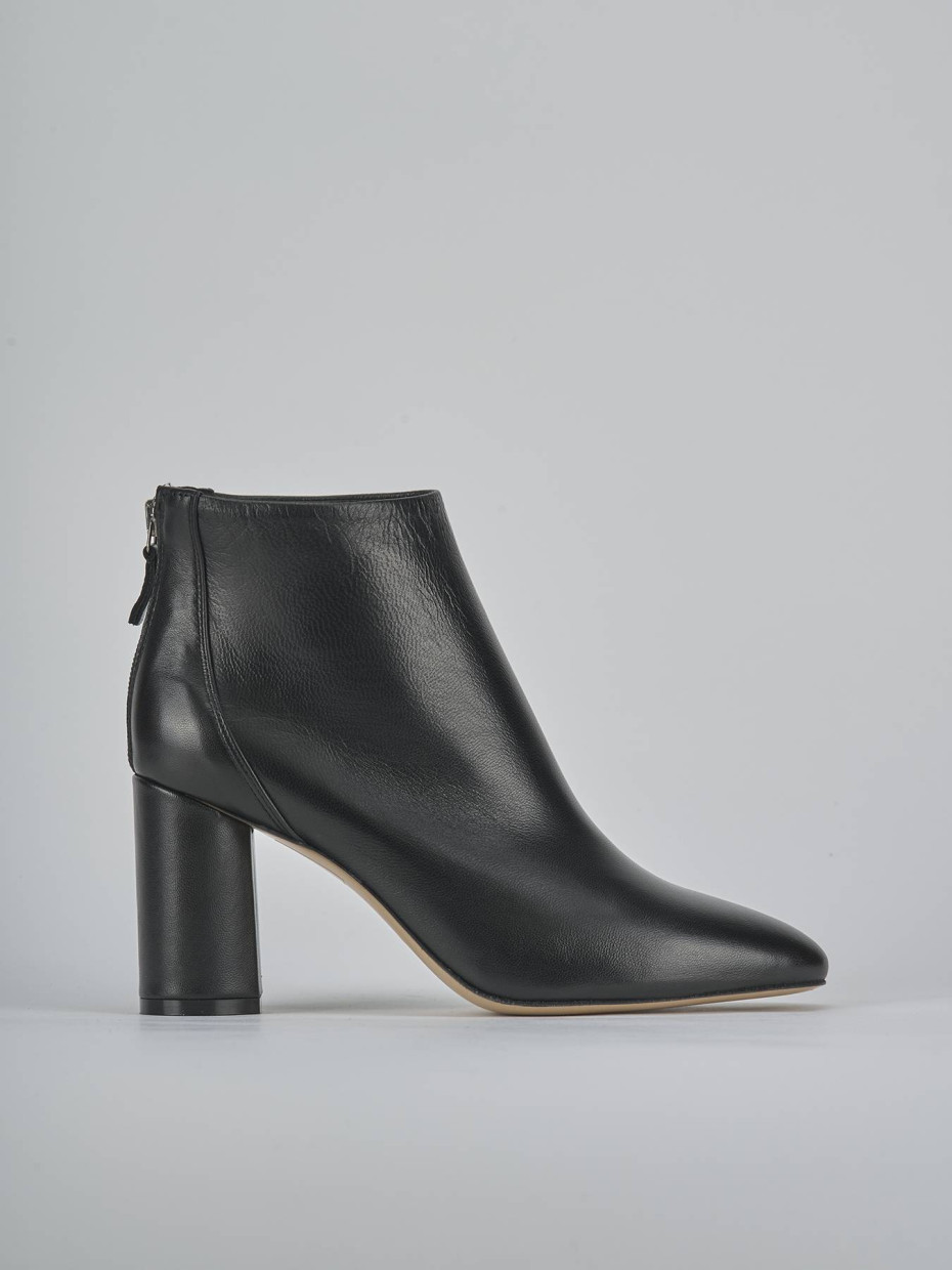 Botines de tacón alto tacón 9 cm negro cuero